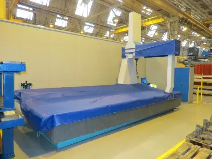 Blue machinery cover