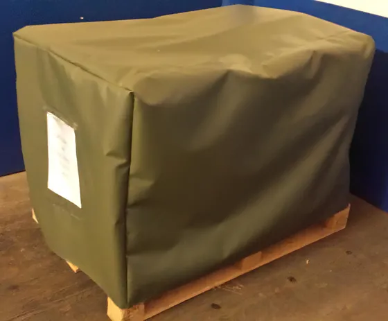 Camo green pallet cover with document pouch